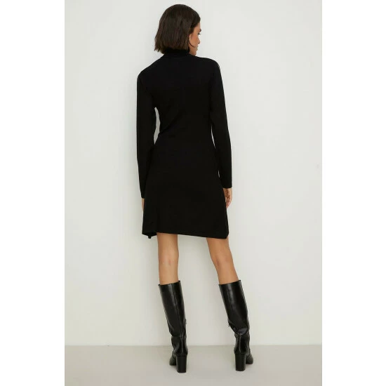 Oasis Funnel Neck Cut Out Sleeve Mini Skater Dress For Female 5 Oasis Funnel Neck Cut Out Sleeve Mini Skater Dress For Female - Image 3