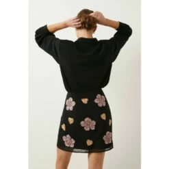 Oasis Beaded Floral Heart Aline Skirt For Female -Oasis Sales Store unnamed file 3780