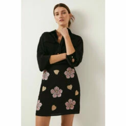 Oasis Beaded Floral Heart Aline Skirt For Female -Oasis Sales Store unnamed file 3782