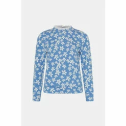 Oasis Petite Floral Jacquard Broderie Collar Top For Female -Oasis Sales Store unnamed file 3803