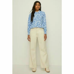 Oasis Petite Floral Jacquard Broderie Collar Top For Female -Oasis Sales Store unnamed file 3804