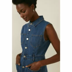 Oasis Sleeveless 4 Pocket Denim Midi Dress For Female -Oasis Sales Store unnamed file 3813