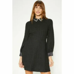 Oasis Tweed Embellished Collared Mini Dress For Female -Oasis Sales Store unnamed file 3832
