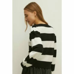 Oasis Stripe Balloon Sleeve V Neck Cardigan For Female 9 Oasis Stripe Balloon Sleeve V Neck Cardigan For Female -Oasis Sales Store unnamed file 3851