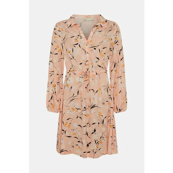 Oasis Printed Drawstring Shirt Dress For Female 6 Oasis Printed Drawstring Shirt Dress For Female - Image 4