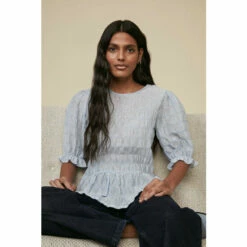 Oasis Textured Puff Sleeve Top For Female -Oasis Sales Store unnamed file 3891