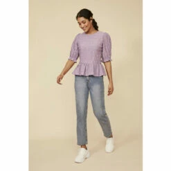 Oasis Textured Puff Sleeve Top For Female -Oasis Sales Store unnamed file 3893
