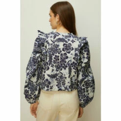 Oasis Floral Woven Mix Frill Detail Sweatshirt For Female -Oasis Sales Store unnamed file 3928