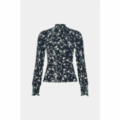Oasis Floral Soft Touch Shirred Cuff And Neck Top For Female -Oasis Sales Store unnamed file 3939