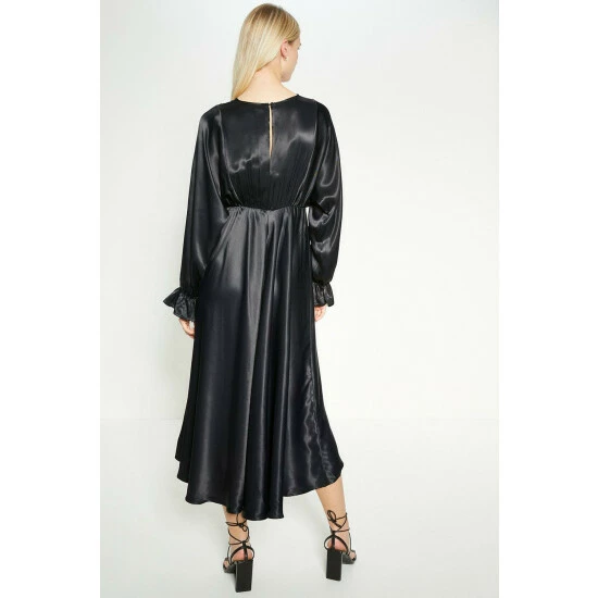 Oasis Rachel Stevens Satin Blouson Midi Dress For Female 5 Oasis Rachel Stevens Satin Blouson Midi Dress For Female - Image 3