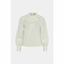 Oasis Cotton Dobby Lace Trim Blouse For Female -Oasis Sales Store unnamed file 3960