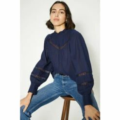 Oasis Cotton Dobby Lace Trim Blouse For Female -Oasis Sales Store unnamed file 3963