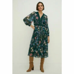 Oasis Floral Dobby Chiffon Lace V Neck Midi Dress For Female -Oasis Sales Store unnamed file 3973