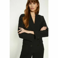 Oasis Petite Relaxed Double Breasted Crepe Blazer For Female