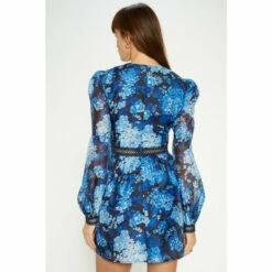 Oasis Cluster Floral Organza Lace Trim Mini Dress For Female -Oasis Sales Store unnamed file 4006