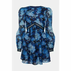 Oasis Cluster Floral Organza Lace Trim Mini Dress For Female -Oasis Sales Store unnamed file 4007