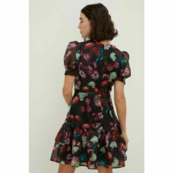 Oasis Petite Painted Floral Keyhole Organza Dress For Female -Oasis Sales Store unnamed file 4011