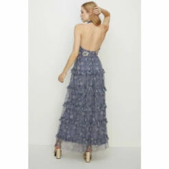 Oasis Sketchy Floral Sequin Halter Mesh Maxi Dress For Female -Oasis Sales Store unnamed file 4048