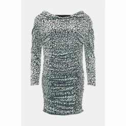 Oasis Petite Animal Burnout Velvet Ruched Mini For Female -Oasis Sales Store unnamed file 4096