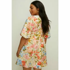 Oasis Plus Size Floral Scuba Puff Sleeve Skater Dress For Female -Oasis Sales Store unnamed file 4100