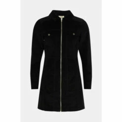 Oasis Cord Long Sleeved Zip Through Mini Dress For Female -Oasis Sales Store unnamed file 4106