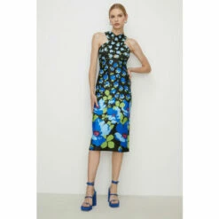 Oasis Ombre Floral Scuba Halterneck Midi Dress For Female -Oasis Sales Store unnamed file 4134