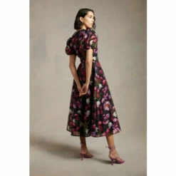 Oasis Floral Striped Organza Pleated Midi Dress For Female -Oasis Sales Store unnamed file 4149