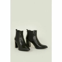 Oasis Leather Block Heel Croc Ankle Boot For Female -Oasis Sales Store unnamed file 4154
