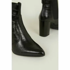 Oasis Leather Block Heel Croc Ankle Boot For Female -Oasis Sales Store unnamed file 4155