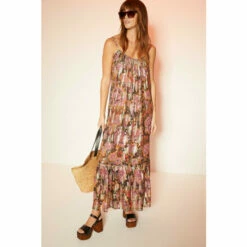 Oasis Paisley Print Metallic Double Strap Midi Dress For Female -Oasis Sales Store unnamed file 4162