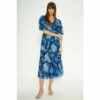 Oasis Cluster Floral Organza Wrap Midi Dress For Female