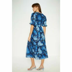 Oasis Cluster Floral Organza Wrap Midi Dress For Female -Oasis Sales Store unnamed file 4165
