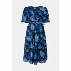 Oasis Cluster Floral Organza Wrap Midi Dress For Female -Oasis Sales Store unnamed file 4166