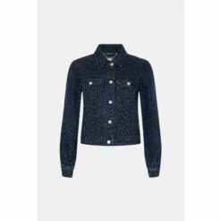 Oasis Leopard Print Denim Jacket For Female -Oasis Sales Store unnamed file 4171