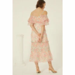 Oasis Floral Organza Pleated Ruffle Midi Dress For Female -Oasis Sales Store unnamed file 4214