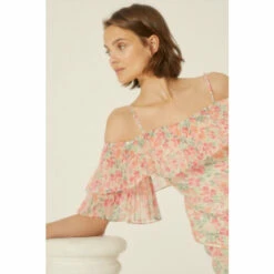 Oasis Floral Organza Pleated Ruffle Midi Dress For Female -Oasis Sales Store unnamed file 4216