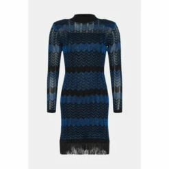 Oasis Sparkle Zig Zag Fringe Hem Knitted Mini Dress For Female -Oasis Sales Store unnamed file 4236