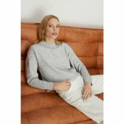 Oasis Cosy Longline Rib Detail Mock Neck Jumper For Female -Oasis Sales Store unnamed file 4263
