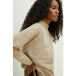 Oasis Cosy Longline Rib Detail Mock Neck Jumper For Female -Oasis Sales Store unnamed file 4264