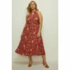 Oasis Plus Size Botanical Floral Halter Pleated Dress For Female -Oasis Sales Store unnamed file 4269