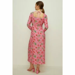 Oasis Petite Keyhole Detail Rose Printed Midi Dress For Female -Oasis Sales Store unnamed file 4297