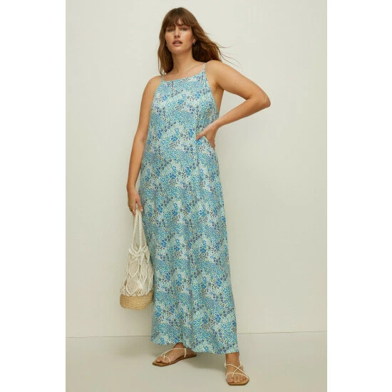 Oasis Plus Size Abstract Print Trapeze Maxi Dress For Female 3 Oasis Plus Size Abstract Print Trapeze Maxi Dress For Female