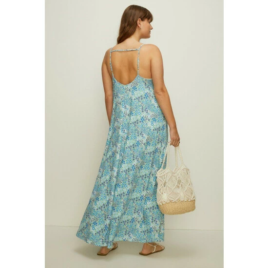 Oasis Plus Size Abstract Print Trapeze Maxi Dress For Female 5 Oasis Plus Size Abstract Print Trapeze Maxi Dress For Female - Image 3