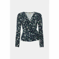 Oasis Floral Soft Touch Wrap Top For Female -Oasis Sales Store unnamed file 4318