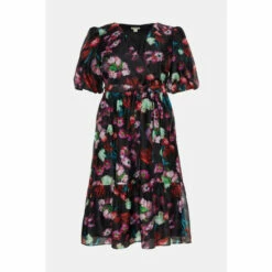 Oasis Plus Size Painted Floral Organza Wrap Dress For Female -Oasis Sales Store unnamed file 4349