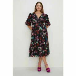 Oasis Plus Size Painted Floral Organza Wrap Dress For Female -Oasis Sales Store unnamed file 4350