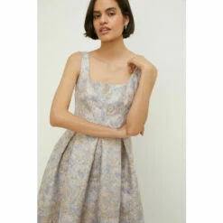Oasis Metallic Jacquard Full Skirted Midi Dress For Female -Oasis Sales Store unnamed file 4352
