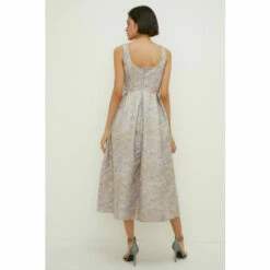 Oasis Metallic Jacquard Full Skirted Midi Dress For Female -Oasis Sales Store unnamed file 4353