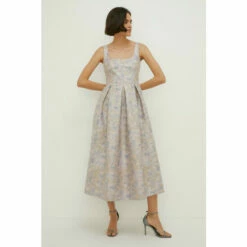 Oasis Metallic Jacquard Full Skirted Midi Dress For Female -Oasis Sales Store unnamed file 4356