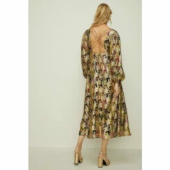 Oasis Petite Metallic Paisley Printed Midi Dress For Female -Oasis Sales Store unnamed file 437